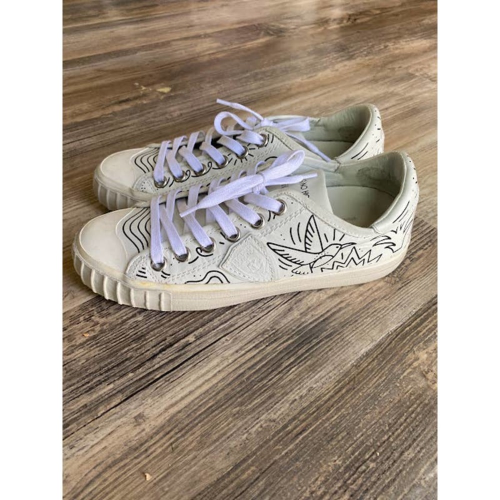 Philippe Model x Gino Hoiting White Leather Sneaker, Size 37